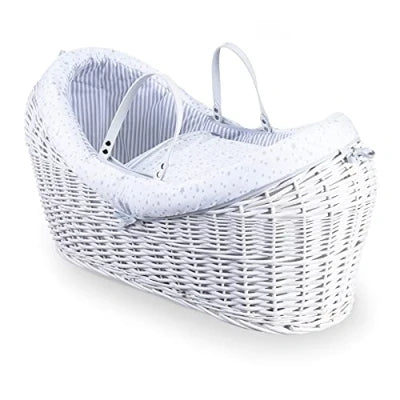 Clair de lune Wrapover Noah Pod Grey Wicker Basket & Stand - Stars & Stripes