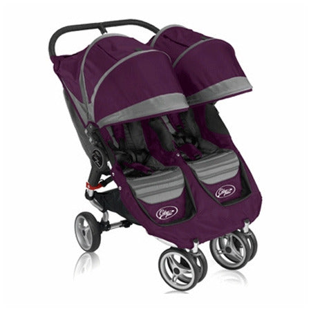 Baby Jogger City Mini Double Stroller with Bassinet - Purple & Grey